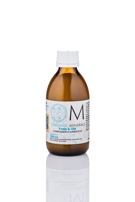 Yodo+Ormus OM Organic Minerals 250mL -Mineral esencial para la función normal tiroidea - Recomendado para personas con hipotiroidismo - Natural apto para Veganos - 1 Unidad