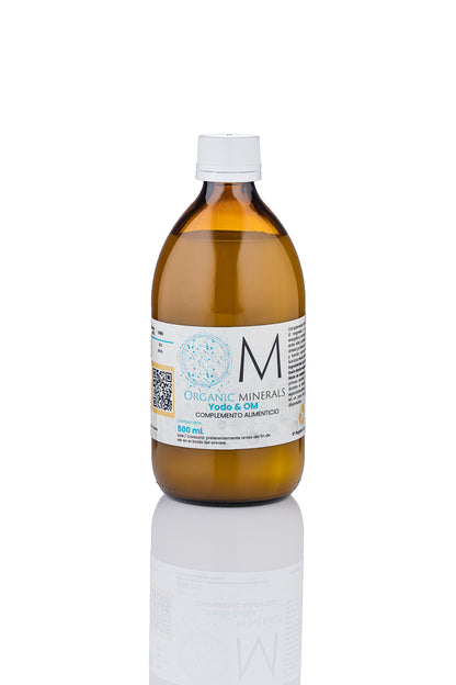 Yodo+Ormus OM Organic Minerals 500mL -Mineral esencial para la función normal tiroidea - Recomendado para personas con hipotiroidismo - Natural apto para Veganos - 1 Unidad