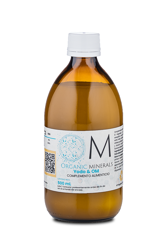 Yodo+Ormus OM Organic Minerals 500mL -Mineral esencial para la función normal tiroidea - Recomendado para personas con hipotiroidismo - Natural apto para Veganos - 1 Unidad