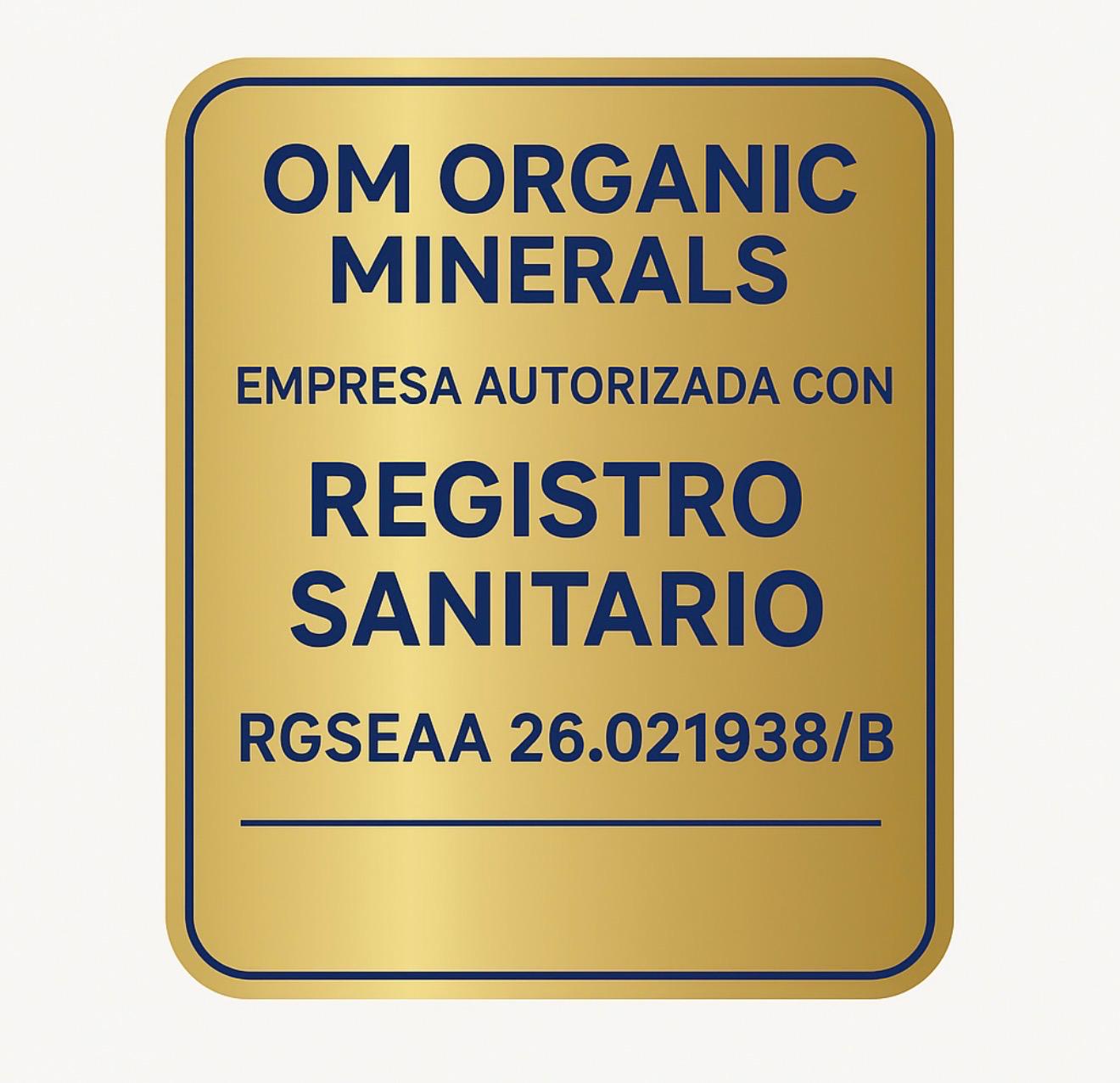 Certificación AGQ Labs lote FC-25/003743 metales pesados no detectados en OM Organic Minerals. Seguridad biológica garantizada.